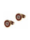 Gold plated earrings with red eye