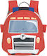 Laessig Tiny Drivers School Backpack for Elementary with Water Bottle Holder Red 20 x 9.5 x 24cm
