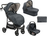 Kikka Boo Selina 3 in 1 Verstellbar 3 in 1 Baby Kinderwagen Geeignet für Neugeborene Dark Grey