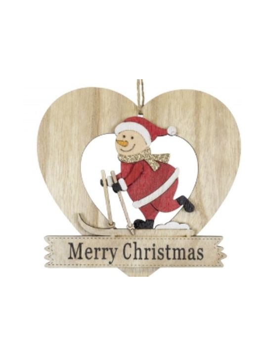 Christmas Wooden Tree Ornament Beige