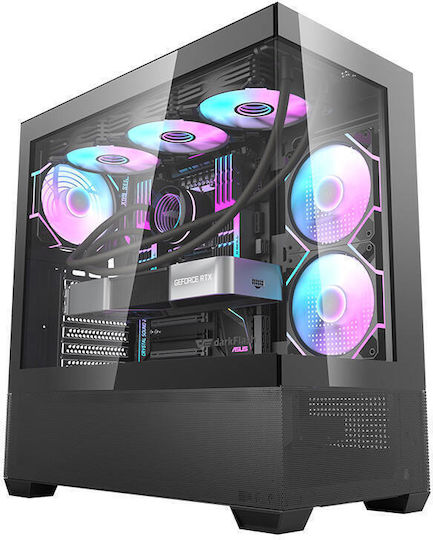 Darkflash DS900 AIR Gaming Midi-Turm Computergehäuse mit Seitenfenster Schwarz