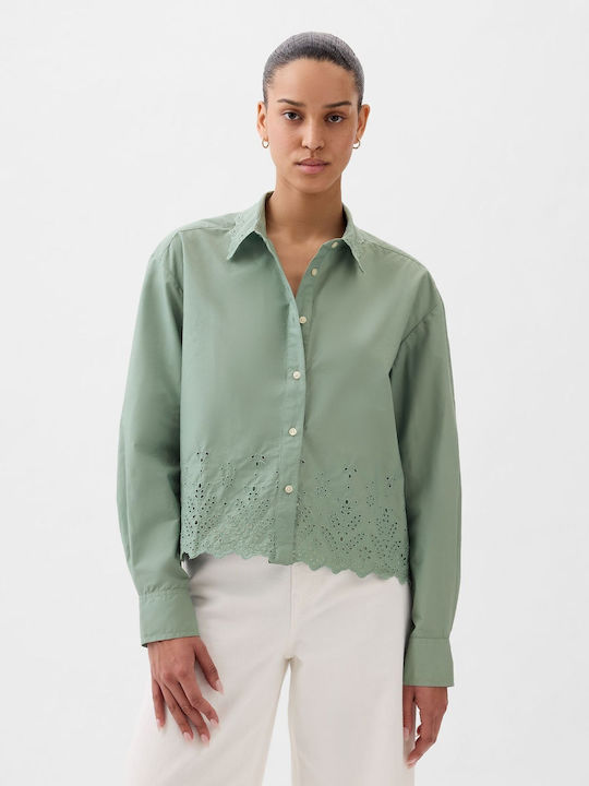 GAP Women's Long Sleeve Shirt Green