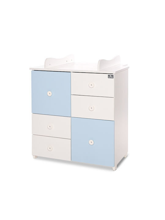 Baby Kommode mit 4 Schubladen White Baby Blue 83x71x96cm