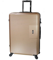 Rain Large Travel Suitcase Hard Gold with 4 Wheels Height 75cm