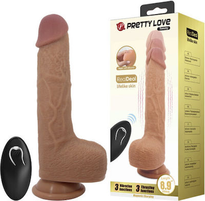 Pretty Love Realistic Vibrator cu Telecomandă BW-008113W Bej