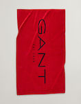 Gant Red Cotton Beach Towel 180x100cm