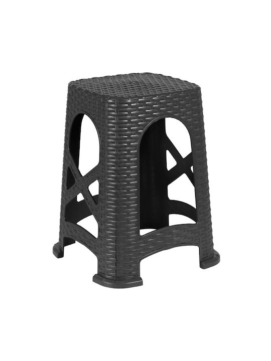 Градински Табурет Ратан Сив 35.5x35.5x45см