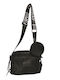 Pelleteria Beta B.-Women's cross-body bag, strap and purse, waterproof quality fabric (T855901BLACK, 22x15x8cm)