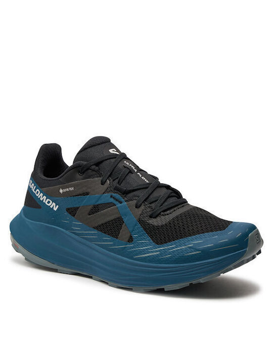 Salomon Ultra Flow Bărbați Pantofi sport Τrail Impermeabile cu Membrană Gore-Tex Black / Deep Dive / Trooper