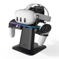 KIWI Design Qc03/black/hjt-423 Зарядна станция за 2 контролера ВР за Meta Quest 3 Черен
