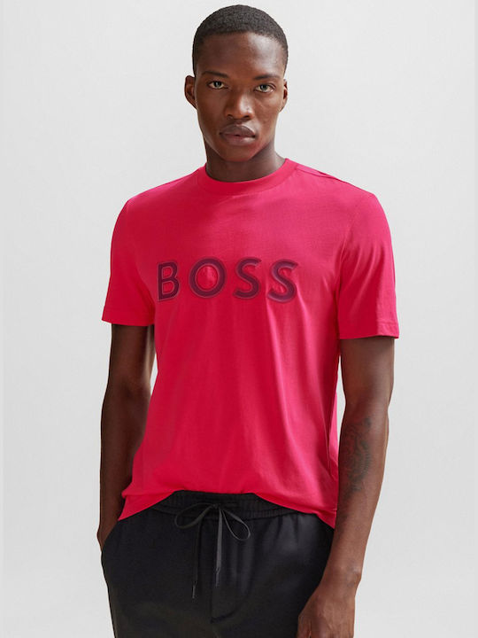 Hugo Boss T-shirt Bărbătesc cu Mânecă Scurtă Fuchsia