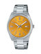 Casio Мъжки Часовник 38.5mm На Батерия със Сребърна Метална Гривна