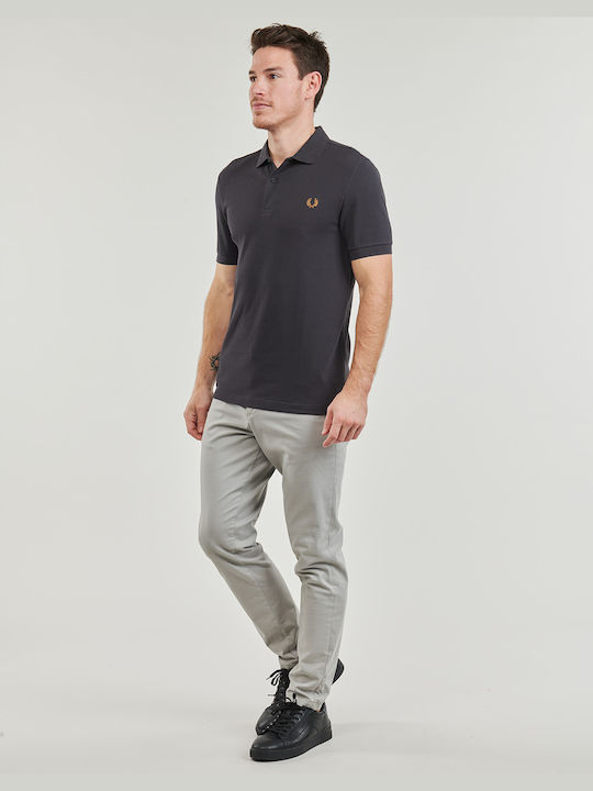 Fred Perry Men's Short Sleeve Blouse Polo Gray