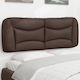 vidaXL Leather Brown Bed Headboard Pillow 150x48cm