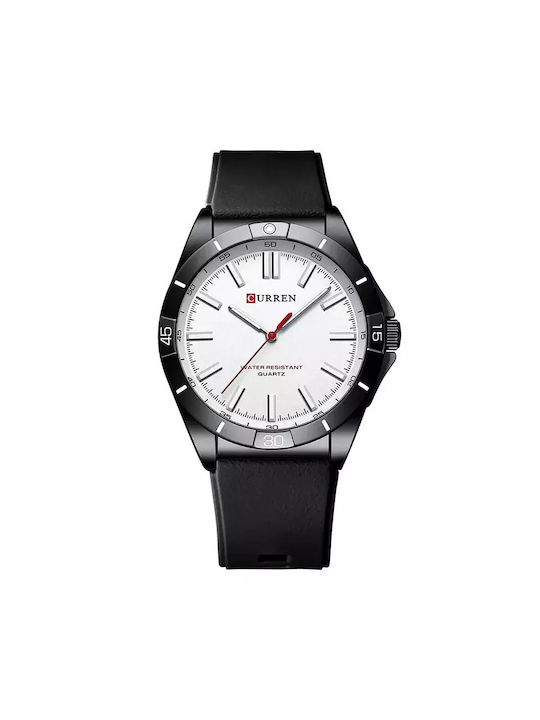 Curren Watch Battery with White Rubber Strap