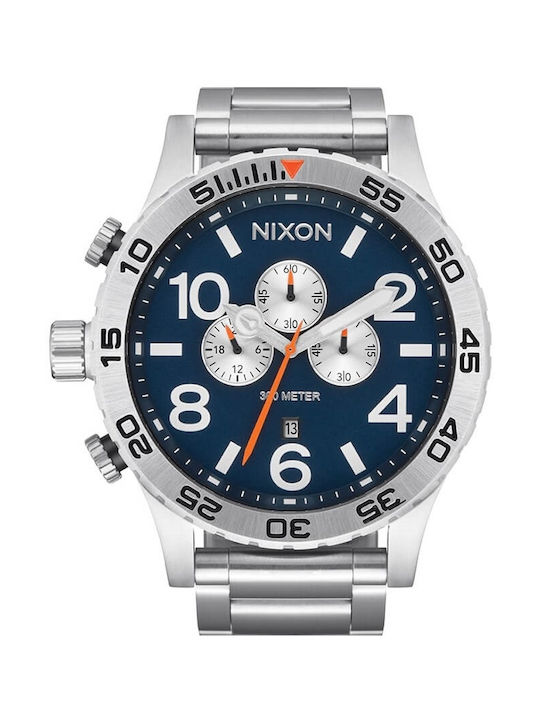 Nixon 51-30 Watch Chronograph Battery with Silver Metal Bracelet