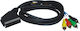 Καλώδιο Scart male - Component male 1.5m Μαύρο LX432