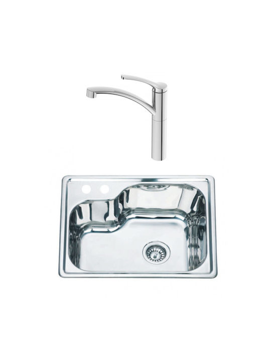 Inter Ceramic Drop-In Мивка Inox Ш56.5xД45см Сребрист
