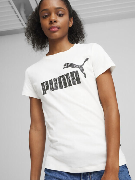 Puma Ess+ Γυναικείο T-shirt Λευκό