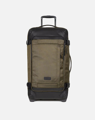 Eastpak Tranverz Cnnct Large Travel Suitcase Khaki with 4 Wheels Height 79cm.