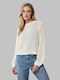 Mexx Women's Long Sleeve Sweater Cotton OffWhite
