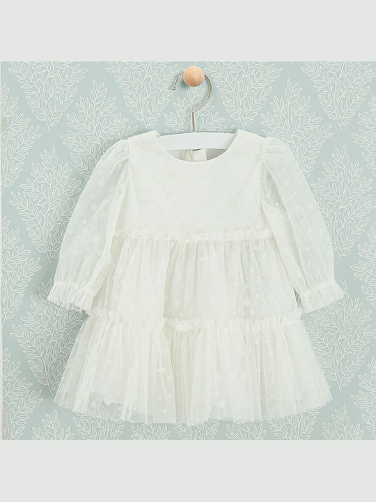 Children's Dress Long Sleeve Tulle White