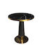 Table with Stone Surface Black-gold 70x70x73cm