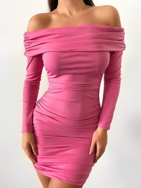 DOT Mini Evening Dress Fuchsia