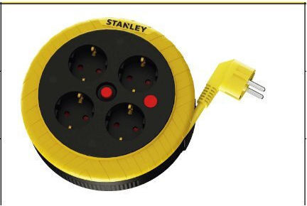 Stanley 1 Platz mit Kabel 3m Durchmesser 3 x 1.5mm² Wasserdicht Gelb
