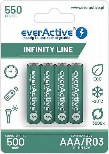 everActive Презареждащи батерии AAA Ni-MH 550mAh 1.2V 4бр