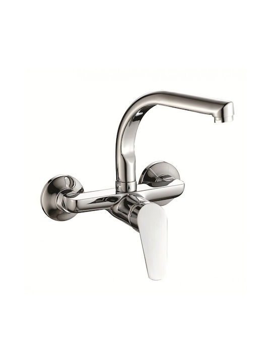 Inter Ceramic Μίκτης Μπαταρίας Εντοιχισμού για Ντουζιέρα Ασημί