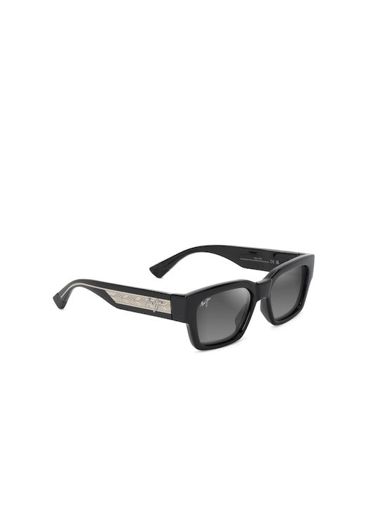 Maui Jim Sunglasses with Black Plastic Frame and Black Gradient Lens GS642-14