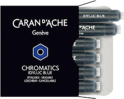 Caran D'ache 6 Ανταλλακτικά Μελάνια για Στυλό Μπλε