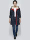 Women's Short Puffer Jacket for Winter Blue