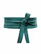 Wide Leather Women's Belt Green