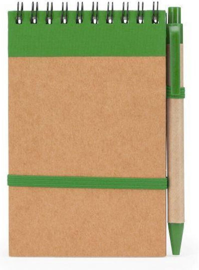 Next Set 3 Carnete Spiral 70 Foi cu Suport pentru Stilou Verde