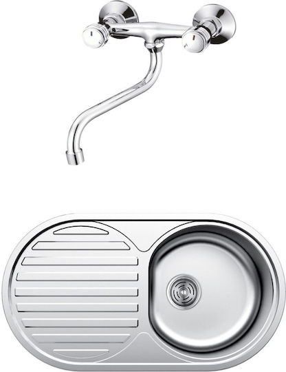 Inter Ceramic Alpaca Drop-In Inox 79x44см Сребрист