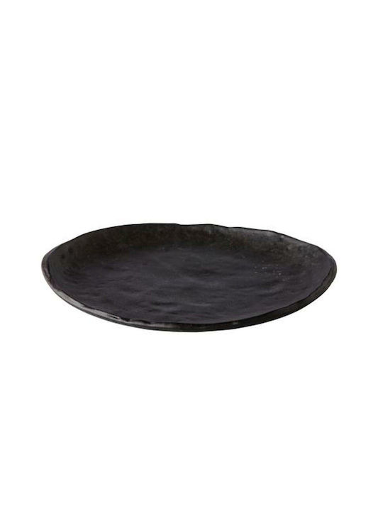 Raw Plate Shallow Ceramic Black