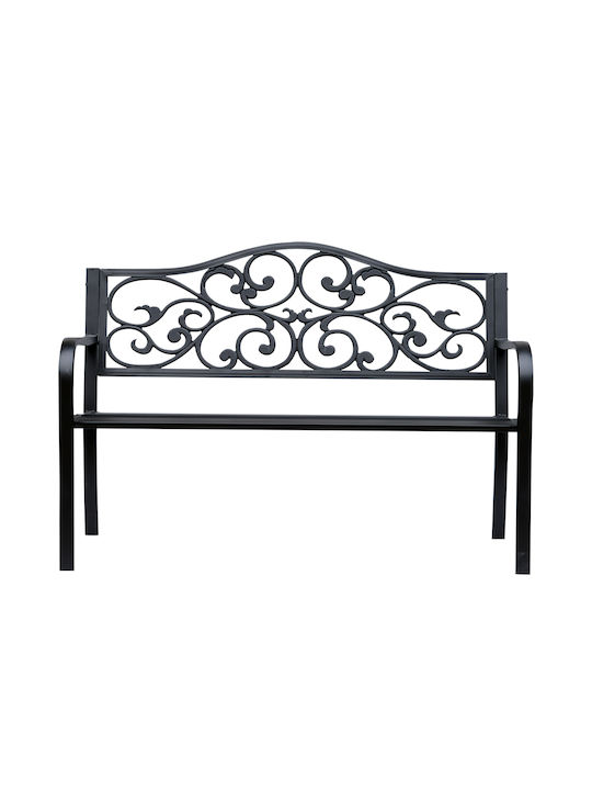 Zweisitziges Sofa Außenbereich Metallisch Schwarz 127x60x89cm