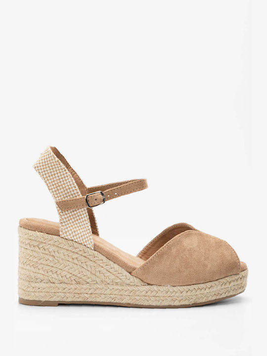 Luigi Women's Synthetic Leather Platform Espadrilles Brown