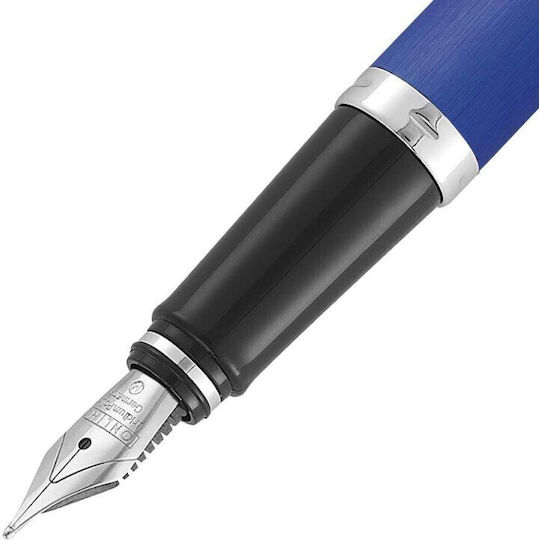 Online Writing Pen Medium Blue made of Aluminum with Blue Ink