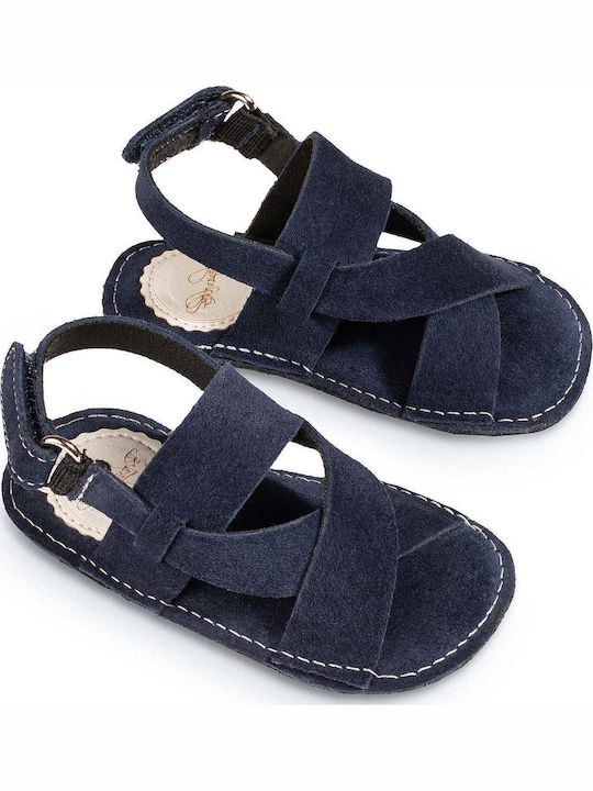 Babywalker Βαπτιστικά Υφασμάτινα Πέδιλα Navy Μπλε