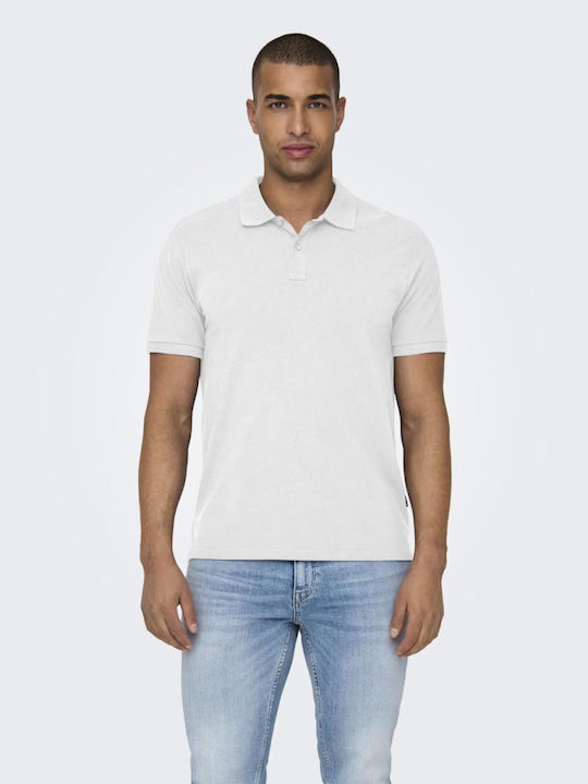 Only & Sons Herren Kurzarmshirt Polo White