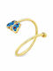 Xryseio Kinder Ring mit Design Schmetterling aus Gold 14K RN09307
