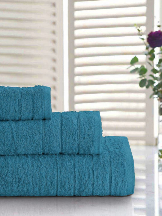 Casa Colori 3-tlg. Set Badetücher Petrol Gewicht 550gr/m²
