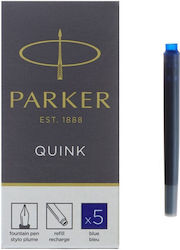 Parker 5 Rezerve de Cerneală pentru Stilou Albastre Parker 5 Rezerve de Cerneală pentru Stilou Albastre