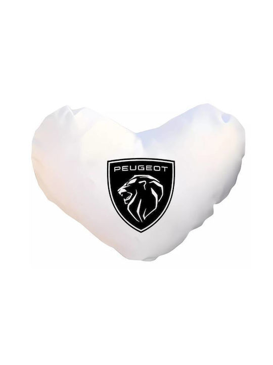 Takeposition Μαξιλάρι Καναπέ I Love Peugeot Λευκό 40x40εκ.