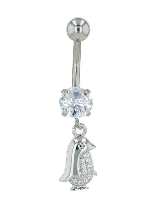 Akzent Bauchnabel Piercing aus Stahl 1,6 mm Silber