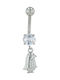 Akzent Bauchnabel Piercing aus Stahl 1,6 mm Silber