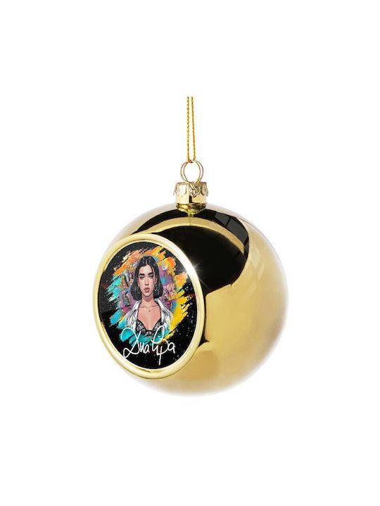 Dua Lipa Ornament de Crăciun Bilă Aur cu Pulbere de Aur cu Paiete